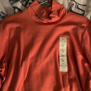Coral orange turtleneck